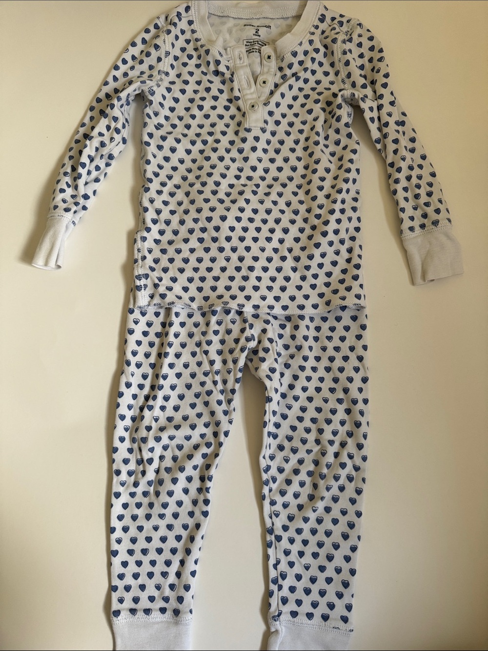 Roller Rabbit Blue Hearts 2 piece set size 2 years EUC